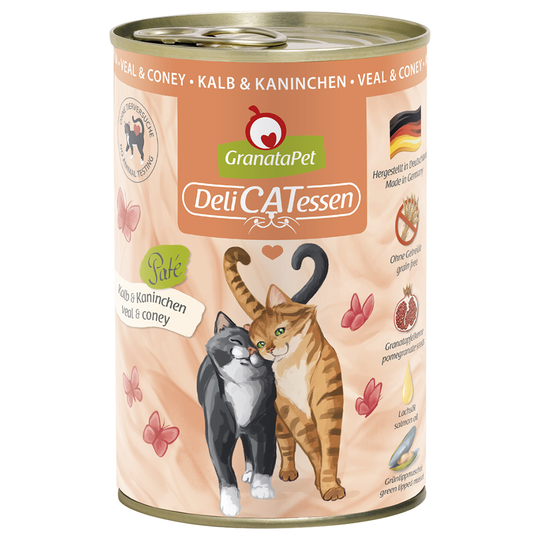 Ekonomipack: GranataPet DeliCatessen 24 x 400 g - Kalv & kanin