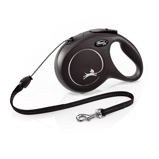 flexi New Classic Cord repkoppel M svart, 8 m - flexi New Classic repkoppel M svart, 8 m