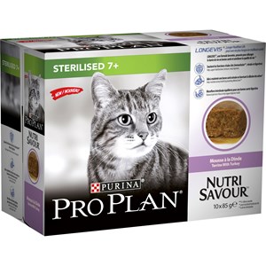 Kattmat Purina Pro Plan NutriSavour Sterilised 7+ Turkey, 10x85 g