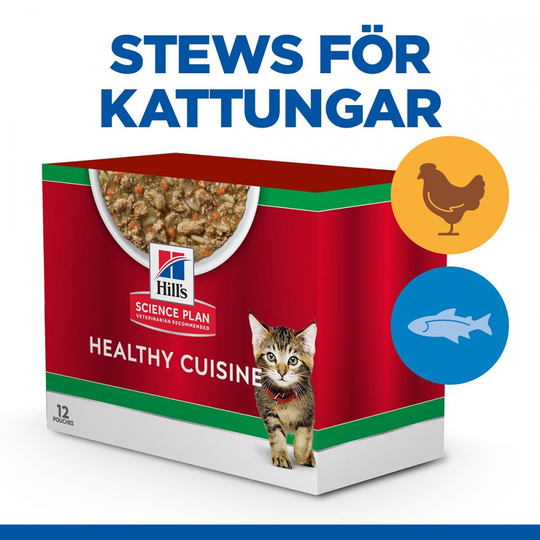 Hill's Science Plan Kitten Healthy Cuisine Chicken/Ocean Fish & Vegetables 12x80 g