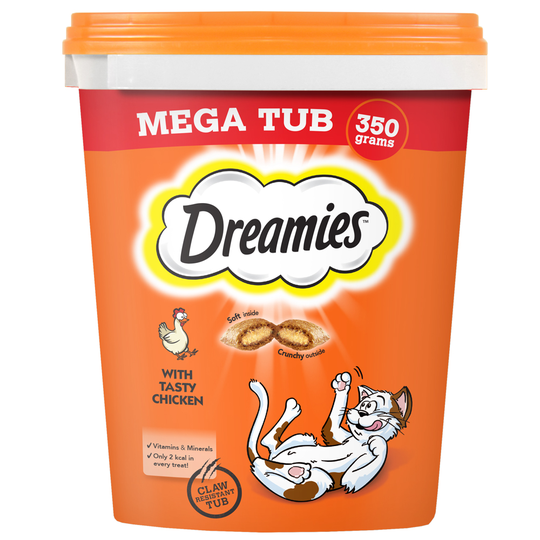 Dreamies Megatub - Ekonomipack: Kyckling 2 x 350 g