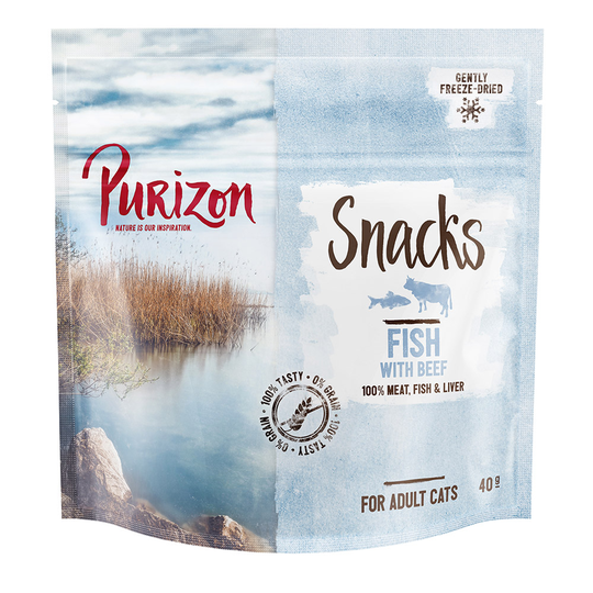 Purizon Snacks Fish & Beef - Grain Free - Ekonomipack: 3 x 40 g