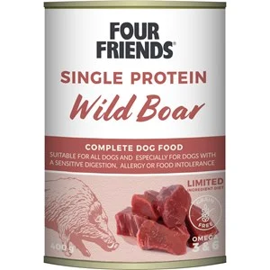 Hundfoder Four Friends Single Protein Wild Boar 400 g
