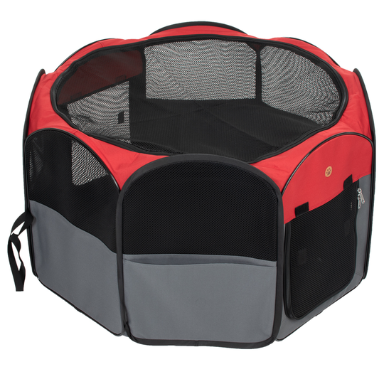 Hage av nylon L 116 x B 116 x H 59,5 cm grå / röd