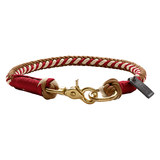 HUNTER Tinnum halsband rött/beige - Stl. : XL, 70 cm halsomfång, Ø 14 mm