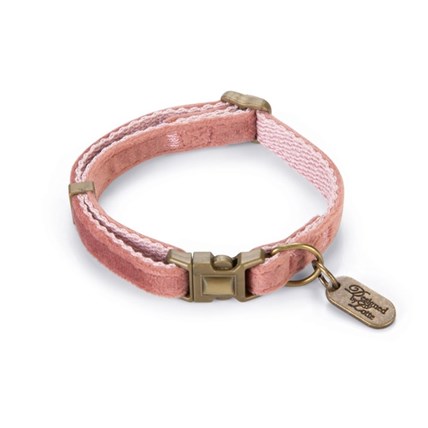 Katthalsband Velura Rosa