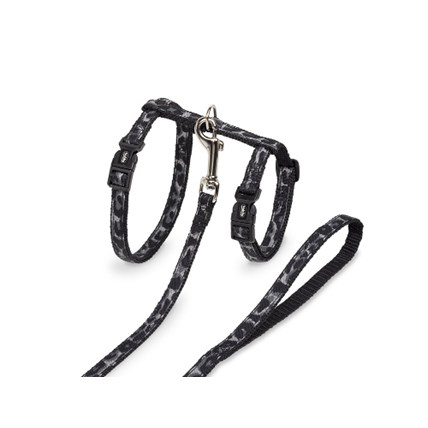 Kattsele med koppel XL Leopard 77910