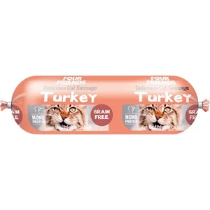 Kattmat Four Friends Köttkorv Kalkon, 200 g