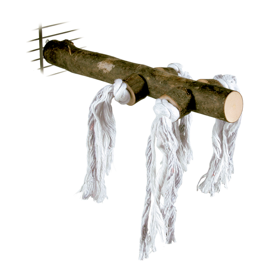 Trixie naturlig sittpinne med rep - L 25 cm, Ø ca. 2,5 cm