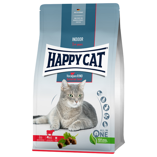 Happy Cat Indoor Bavarian Beef - Ekonomipack: 2 x 4 kg