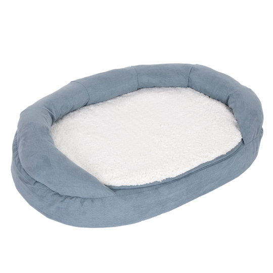 Memory oval hundbädd, grå - L 117 x B 72 x H 24 cm