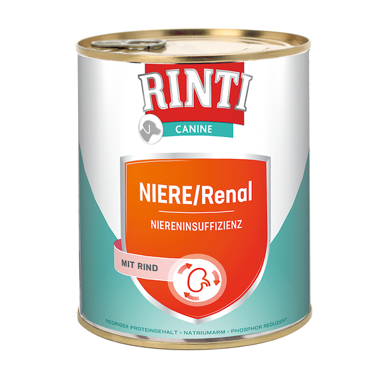 Ekonomipack: RINTI Canine 24 x 800 g - Renal Kidney Diet Beef