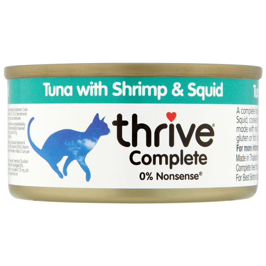 Ekonomipack: Thrive Complete 24 x 75 g - Tonfisk med räkor & bläckfisk
