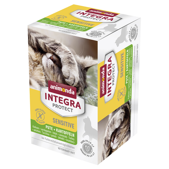 Ekonomipack: Animonda Integra Protect Adult Sensitive 12 x 100 g - Kalkon & potatis