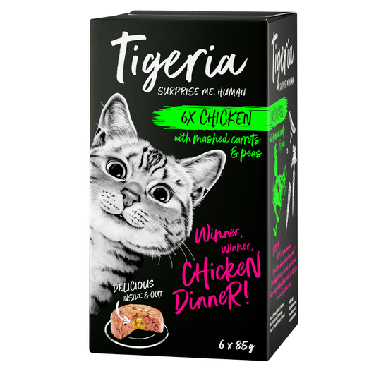 Ekonomipack: Tigeria 48 x 85 g - Kyckling med morots- och ärtmos
