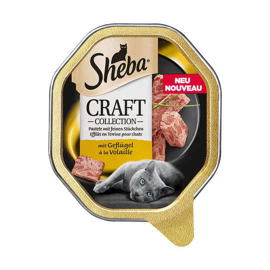 Ekonomipack: Sheba Craft Collection portionsform 44 x 85 g - Paté med fina bitar av hönskött