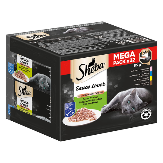 Multipack Sheba Varieties portionsform 64 x 85 g - Sauce Lover