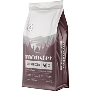 Hundfoder Monster Dog Original Sterilized All Breed Chicken/Turkey, 12 kg