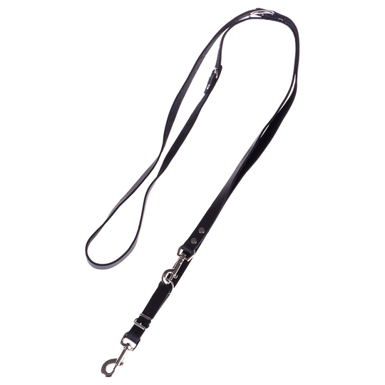 Heim koppel med nitar, justerbart svart - Längd 240 cm, bredd 2 cm