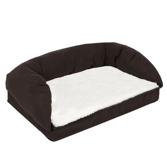 Ortopedisk hundbädd rektangulär - brun/beige - B 115 x D 70 x H 32 cm