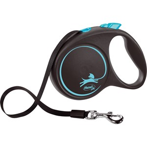 Koppel Flexi Black Design med Band L 5 m Ljusblå