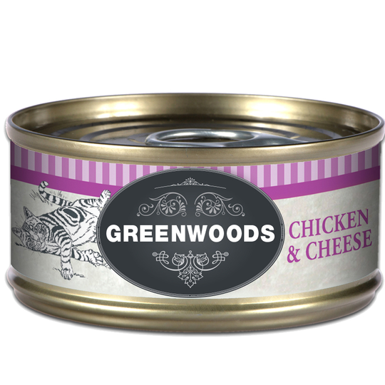 Ekonomipack: 48 x 70 g Greenwoods Adult våtfoder - Chicken & Cheese