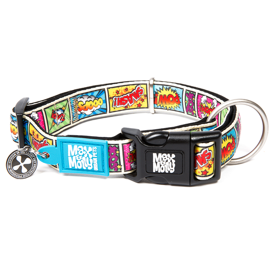 Max & Molly Comic Smart ID halsband - Stl. L: 39-62 cm halsomfång, B 25 mm