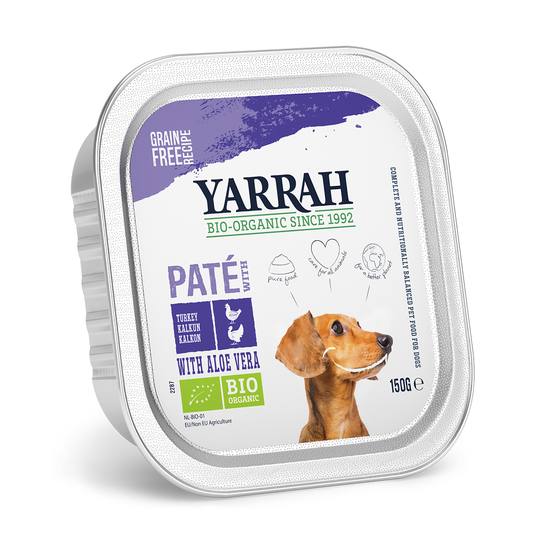 Yarrah Organic Paté - Eko-kalkon med eko-aloe vera 24 x 150 g