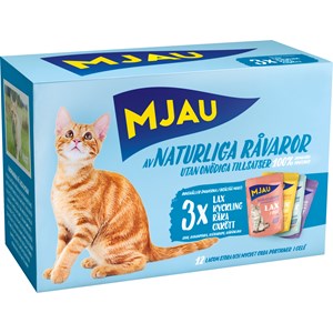 Kattmat Mjau Menybox Kött och fisk, 12 x 85 g