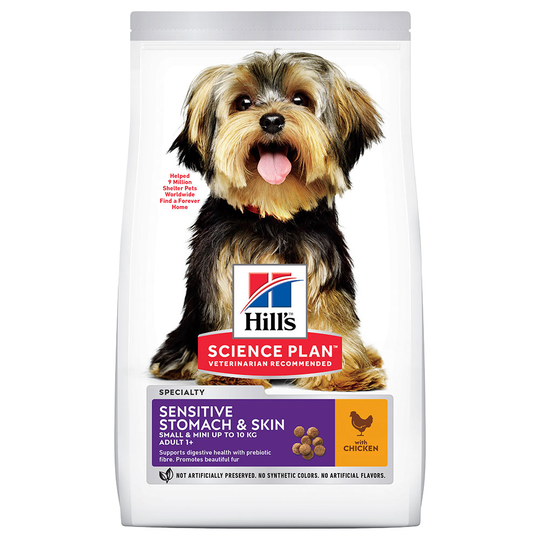 Ekonomipack: 2 x Hill's Science Plan hundfoder 1+ Sensitive Stomach & Skin Small & Mini Chicken (2 x 6 kg)