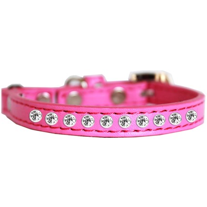 Katthalsband med 12 strass stenar Rosa