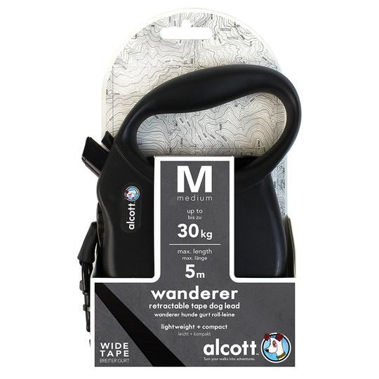 alcott Wanderer rullkoppel, svart - M upp till 30 kg