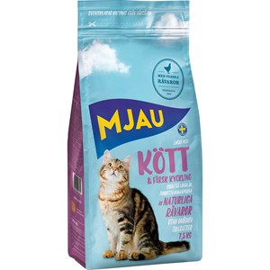 Kattmat Mjau Köttsmak, 7,5 kg