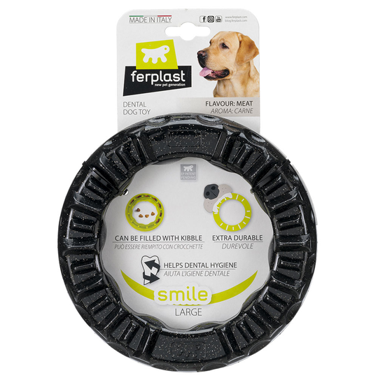 Ferplast Smile tuggring, svart - Stl. L: Ø 20 x H 3,9 cm