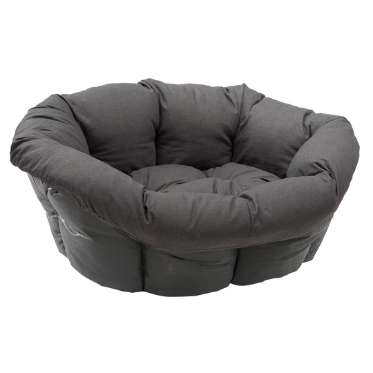 Ferplast Siesta Deluxe svart med överdrag Sofà - antracit - Set stl. 8, L 82 x B 59,5 x H 25 cm