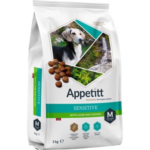 Hundfoder Appetitt Sensitive Lamb and Chicken M 3 kg