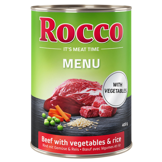 Rocco Menu 12 x 400 g - Nötkött med grönsaker & ris