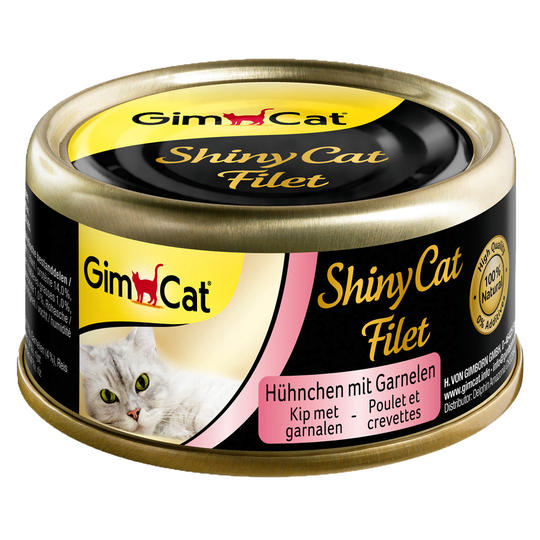 GimCat ShinyCat Filet 12 x 70 g - Kyckling & räkor