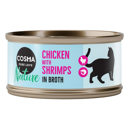 Cosma Nature 6 x 70 g - Kycklingbröst & räkor