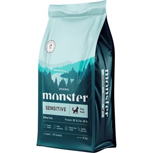 Hundfoder Monster Dog Original Sensitive All Breed White Fish, 12 kg