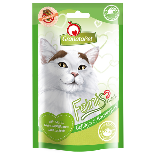 GranataPet Feini kattgodis - Fjäderfä & kattgräs (50 g)