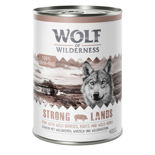 Wolf of Wilderness 6 x 400 g NY! Strong Lands - Pork