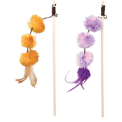 Kattvippa med pompom balls Mix