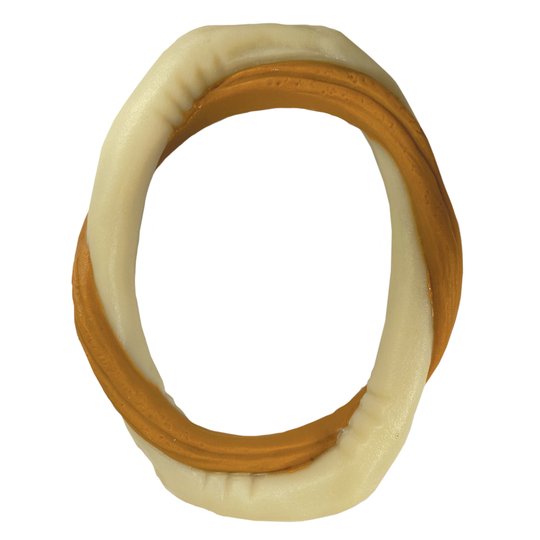 Nylabone Kombi råhud & tjurmuskel - Stl. M: L 16 x B 13 x H 2,5 cm