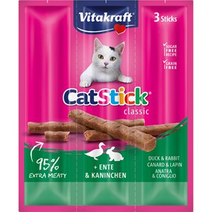 Kattgodis Vitakraft Cat Stick Mini Anka och Kanin, 3-pack