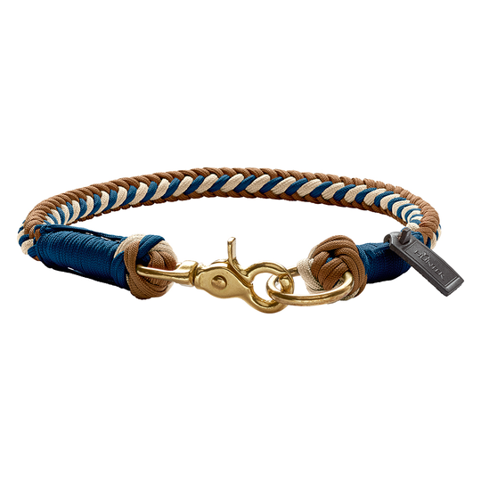 HUNTER Tinnum halsband blått/beige - Stl.: L-XL, 60 cm halsomfång, Ø 14 mm