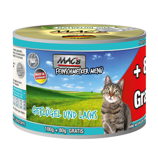 MAC's Cat Gourmet 6 x 180 g Fjäderfä & lax
