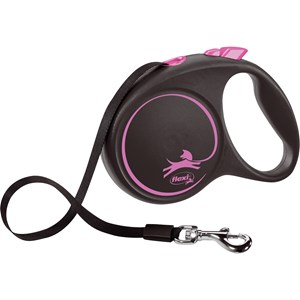 Koppel Flexi Black Design med Band L 5 m Rosa