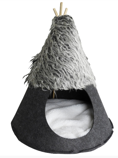Grå tipi / tält för katt