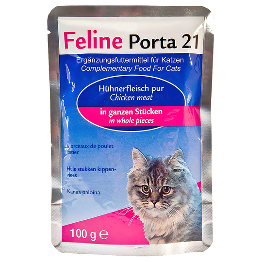 Ekonomipack: Feline Porta 21 portionspåsar 24 x 100 g - Ren kyckling